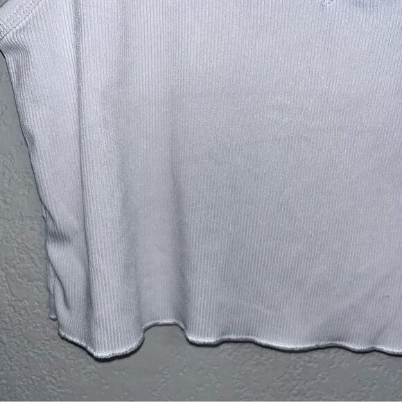 White Cropped Ribbed Tank Top - Picture 4 of 7